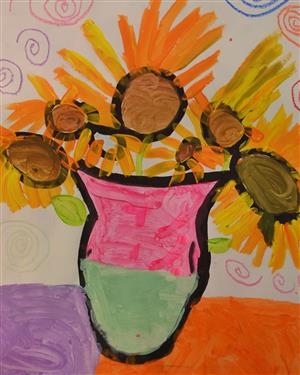 Painting of flowers in a vase 